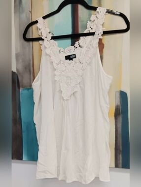 a.n.a Boho Cottagecore Crochet Lace Festival Tank Top
